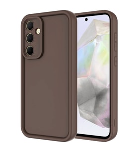 Samsung Galaxy A55 Kılıf Kamera Korumalı Kalın Kenarlı Viera Silikon Case (KAHVE)