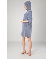 Koyu Gri Fermuarlı Bambu Cotton Bayan Sabahlık