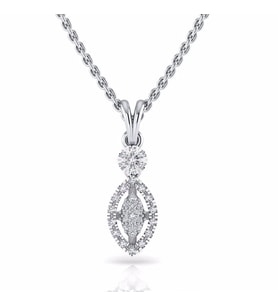 0,12 Karat Pırlantalı Kolye (Altın-Beyaz)