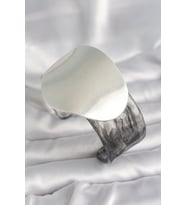 Siyah Mermer Desen Akrilik Pilastik Gümüş Plaka Model Vintage Kadın Bilezik - TJ-BB6669