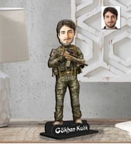 Kişiye Özel 2 Boyutlu Asker Erkek  Ahşap Biblo-1