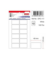 Tanex Ofis Etiketi Poşetli 23x40 MM Beyaz Ofis Etiketi (10 Lu Paket) (Karışık)