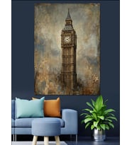 Londra Big Ben Saat Kulesi Dekoratif Kanvas - Mdf Ahşap Tablo