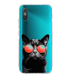 PrintiFy Xiaomi Redmi 9A ile Uyumlu Kedi 3 Kamera Korumalı Şeffaf Kılıf