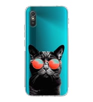 PrintiFy Xiaomi Redmi 9A ile Uyumlu Kedi 3 Kamera Korumalı Şeffaf Kılıf
