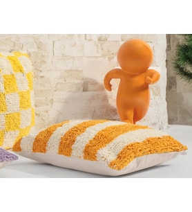 Pop Stripe Dokuma Yastık Hardal 45x45cm