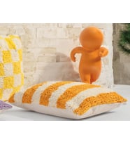 Pop Stripe Dokuma Yastık Hardal 45x45cm