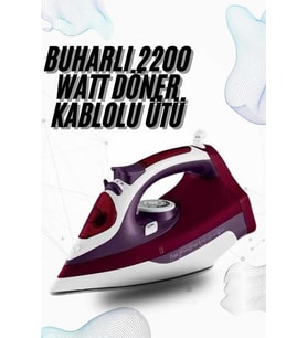Şık Buharlı Ütü 2200 Watt Seramik Tabanlı Dikey Kullanım