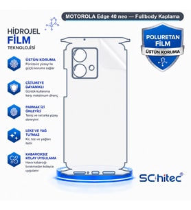 SChitec MOTOROLA Edge 40 neo Uyumlu Fullbody Arka Kaplama Hidrojel Koruyucu Film