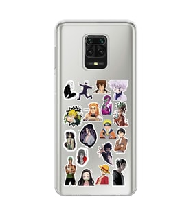 Xiaomi Redmi Note 9S - Redmi Note 9 PRO Uyumlu Anime Sticker Tasarımlı Şeffaf Telefon Kılıfı