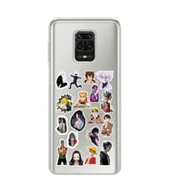 Xiaomi Redmi Note 9S - Redmi Note 9 PRO Uyumlu Anime Sticker Tasarımlı Şeffaf Telefon Kılıfı