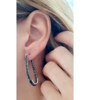swarovski taşlı gümüş rose halka küpe