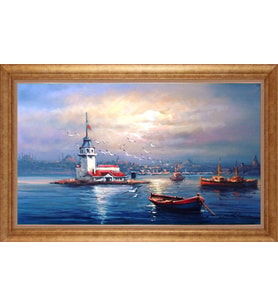 ALTIN ÇERÇEVELİ PASPARTULU TABLO CR1674
