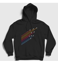 Presmono Unisex Beyaz Show Pilot Airplane Uçak Kapüşonlu Sweatshirt 411692tt (Siyah)