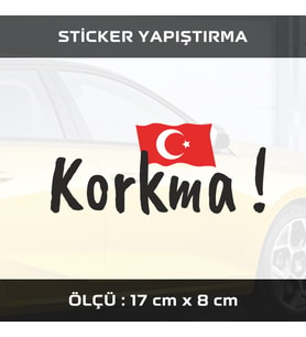 türk bayrak ayyıldız korkma yazı siyah etiket sticker -2 adet çıkartma araba motosiklet kask atv tablet pc buzdolabı otomobil bilgisayar uyumlu