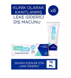Clinomyn Smokers Sigara Içenler Için Diş Beyazlatan Leke Giderici Diş Macunu 6'Lı Paket
