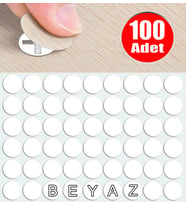 AletÇantam Yapışkanlı Tıpa Mobilya Dolap Vida Kapatma Gizleme Yapıştırma Kapağı Beyaz-100 Adet