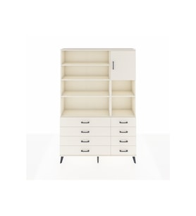 Arges Gardrop 8 Raflı 8 Çekmeceli Tek Kapaklı  132x30x195 Aytaşı-Aytaşı