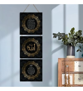 Ahşap Katlanabilir 3Lü Tablo - Tbl0014
