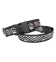 Doggie Dalga Desenli Dokuma Köpek Boyun Tasması 3 cm x 40-60 cm Siyah