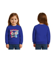 Unisex Labubu Baskılı Çocuk Swaetshirt 3 İplik Şardonlu (SAKS MAVI)