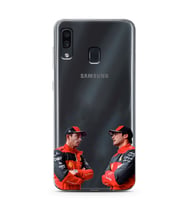 Samsung Galaxy A20/A30 Uyumlu Carlos Sainz ve Charles Leclerc Formula 1 Desenli Şeffaf Kılıfı