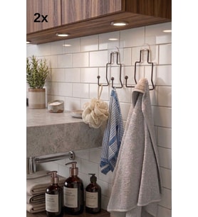 2 Adet Kancalı Yapışkanlı Banyo Mutfak Askısı Mat Siyah