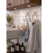 2 Adet Kancalı Yapışkanlı Banyo Mutfak Askısı Mat Siyah