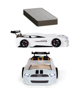 Beyaz Arabalı Yatak Sport Mst Işıklı +Otopedik Yatak