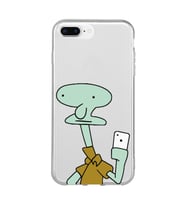 Iphone 7 Plus ve 8 Plus Uyumlu Squidward Selfie Tasarımlı Şeffaf Telefon Kılıfı