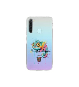 Redmi Note 8 ile Uyumlu Splash Bukalemun Tasarımlı Şeffaf Silikon Kılıf