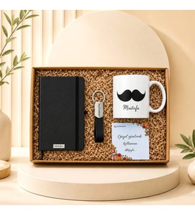 Kişiye Özel Babaya Hediye Premium Erkek Hediye Kutusu Defter Kupa Bardak Anahtarlık Seti