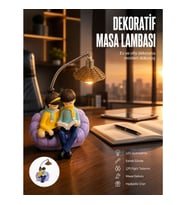 Mey İthalat® Romantik Çift Temalı Dekoratif Masa Lambası Yumuşak LED Işık