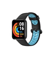 Watch 2 Spor Delikli Kordon - Siyah-Mavi