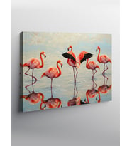 Kanvas Tablo Pembe Flamingo Güzelliği