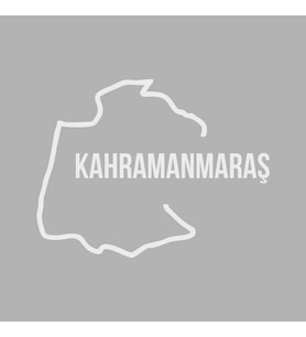 Kahramanmaraş Harita Araba Sticker siyah 17x13 CM (Beyaz)