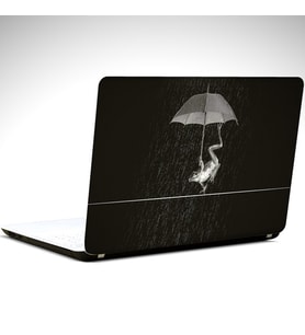 Şemsiyeli Kurbağa Laptop Sticker 10 İnch (25X19CM)