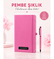 Kişiye Özel Pembe Defter Kalem Seti