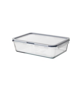 IKEA 365+ Cam Saklama Kabı Plastik Kapaklı Dikdörtgen 3,1 Litre (Şeffaf)
