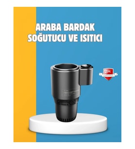 Mey İthalat® Dijital Ekranlı Akıllı Bardaklık Araç İçi Termal Isıtıcı Soğutucu