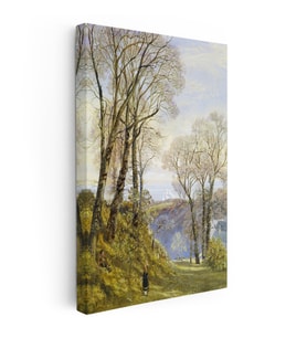 Kanvas Tablo J.M.W. Turner Ağaçlık Arazi Uzaktan Yelkenli Ressam Tablosu Ev Ofis Duvar Dekoru