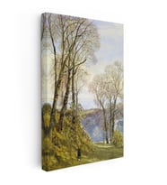 Kanvas Tablo J.M.W. Turner Ağaçlık Arazi Uzaktan Yelkenli Ressam Tablosu Ev Ofis Duvar Dekoru