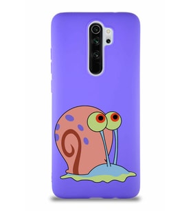 Xiaomi Redmi Note 8 Pro Soft Premier Kapak Salyangoz Gary Tasarımlı Silikon Kılıf - Mor (Şeffaf)
