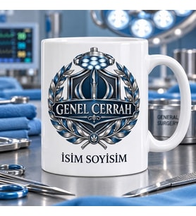Genel Cerrah Kupa Bardak Ameliyat Lambası ve Arma Desenli