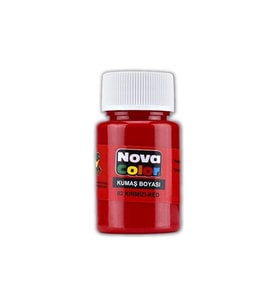 Kumaş boyası, canlı renkler, solmaz, tişört, çanta, tekstil boyası-Kırmızı Renk 30ml-1 Adet