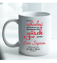 Kişiye Özel İsim ve Fotoğraf Baskılı Öğretmen Temalı Kupa Bardak No:003