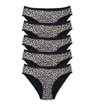 5 Adet Leopar Desenli Likralı Yumuşak Dokulu Kadın Slip Külot