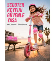 Mey İthalat® Çocuk Koruyucu Pembe Çocuk Koruyucu Spor Seti Dizlik Dirseklik El Bilek Koruyucu