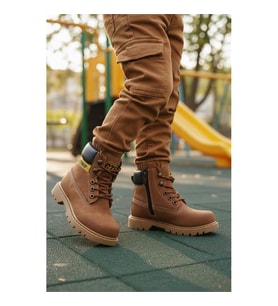 Conteyner 921 F Tarçın Nubuk Kaymaz Taban Unisex Çocuk Bot