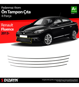 Renault Fluence Krom Ön Tampon Çıtası 4 Prç. 2013-2016 Makyajlı